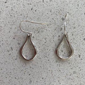 Dainty hammered sterling-silver teardrop hoop earrings from Pam Older Designs